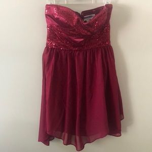 Strapless Red Sequence Dress
